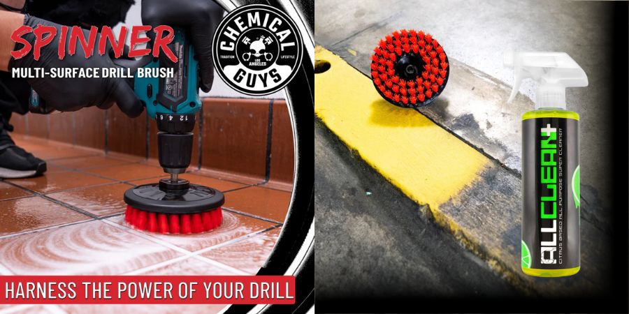 Spinner Drill Brush Heavy Duty kartáč do vrtačky na dlaždice a spáry 125 mm