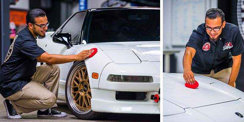 Červený UFO aplikátor z durafoam pěny je navržený tak, aby usnadnil nanášení vosků, krémů, dressingů a kondicionérů i v těsných prostorech. Laserem řezané okraje tvoří ergonomický tvar „UFO“, který zajišťuje přesnou práci bez plýtvání produktu. Aplikátor je 100% pratelný a vhodný pro interiér i exteriér.