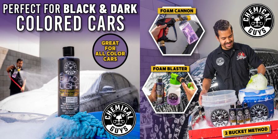 autošampon Chemical Guys Black Light pro černé a tmavé laky s vysokým leskem