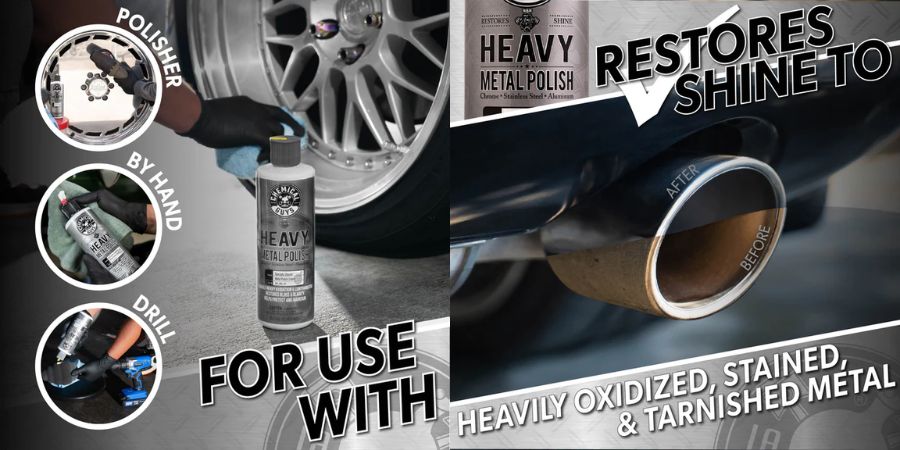 leštěnka na kov Chemical Guys Heavy Metal Polish na chrom a hliník pro vysoký lesk