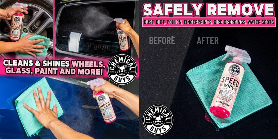 Speed Wipe Quick Detailer je rychlý detailer na lak, který odstraňuje prach, otisky prstů a lehké nečistoty, zvyšuje lesk a vytváří antistatickou ochranu proti usazování prachu.