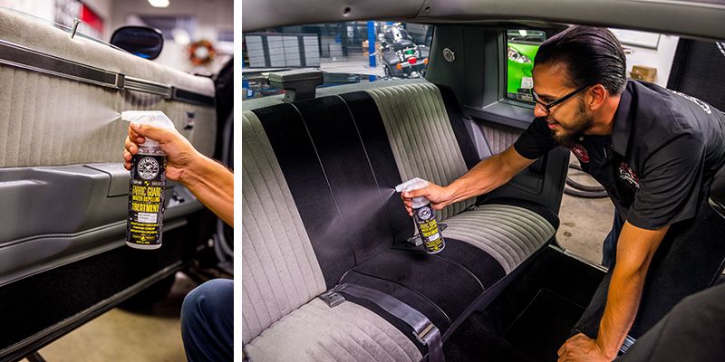Fabric Guard Interior Protector Shield je profesionální ochranný přípravek na textil a čalounění, který vytváří neviditelnou bariéru proti kapalinám, vlhkosti, znečištění a skvrnám.