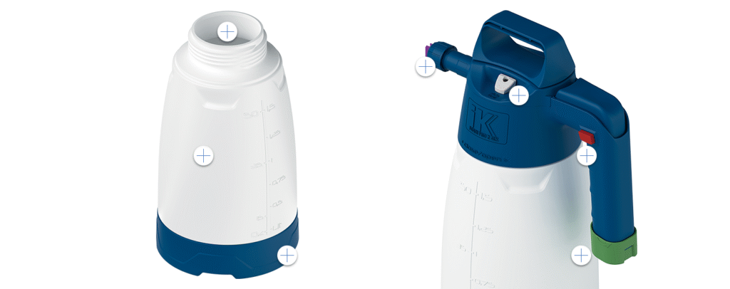 Objem: 1,9 l IK FOAM Pro 2 ALK je profesionální ruční pěnový postřikovač určený pro aplikaci alkalických čisticích a dezinfekčních prostředků s obsahem povrchově aktivních látek. Kompaktní a snadno ovladatelný postřikovač je navržen pro tvorbu suché a stabilní pěny, která perfektně přilne k povrchu a maximalizuje čisticí účinek. Díky robustní konstrukci a vysoké chemické odolnosti je ideální pro široké spektrum profesionálních aplikací. 🧽 Použití v různých odvětvích Automotive & detailing Profesionální čištění Dezinfekce a sanitace ⚙️ TECHNICKÉ PARAMETRY Ventil: nastaven na 3 bary (43,5 psi) s možností dekomprese Průtok při 3 barech: 0,7 l/min (0,18 gal/min) Užitný objem nádrže: 1,25 l (42 oz) Celkový objem nádrže: 1,9 l (64 oz) Hrubá hmotnost: 0,7 kg Čistá hmotnost: 0,56 kg (upravil jsem – původní údaj byl zjevně chybně) Tryska: pěnová s ventilátorovým rozstřikem Kompatibilní látky: alkalické prostředky, neutrální roztoky, ketony, dezinfekční přípravky 🧪 POUŽITÍ Alkalické čisticí prostředky Neutrální roztoky Dezinfekční přípravky Ketonové formulace