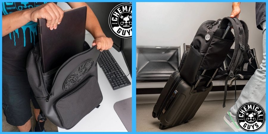 Víceúčelový batoh Legacy Stealth je navržen pro cestování, práci, školu i detailní práce s vozidly, včetně použití notebooku.