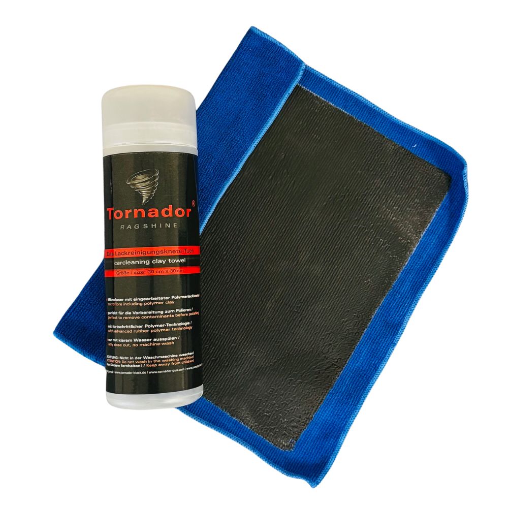 TORNADOR® RAGSHINE je revoluční mikrovláknová utěrka s integrovanou polymerovou čisticí hmotou, která představuje moderní a praktickou alternativu ke klasickým čisticím hmotám (clay bar). Umožňuje rychlé, efektivní a šetrné odstranění nečistot z laku bez složité manipulace.