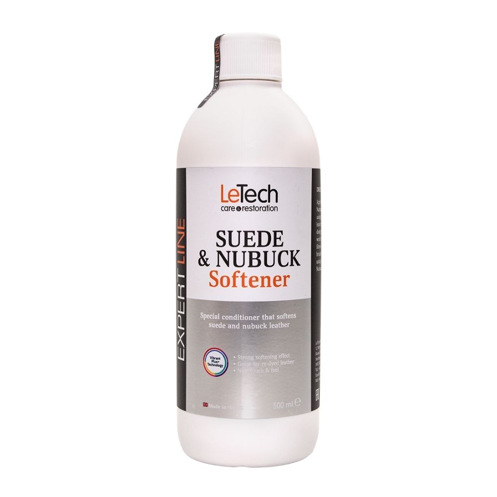 LeTech Suede & Nubuck Softener Expert Line je profesionální kondicionér vyvinutý pro obnovu vlastností citlivých typů kůže. Pomáhá regenerovat semiš, nubuk, anilinovou a Pull-Up kůži a navracet materiálu měkkost, pružnost a příjemný omak.